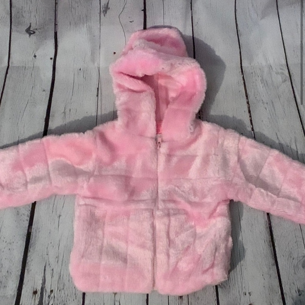 Pink Faux Fur Hooded Jacket